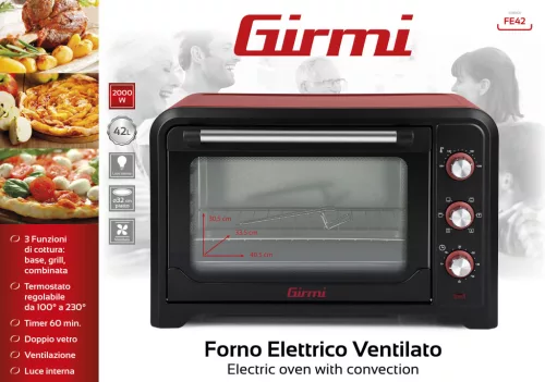 Girmi FE42 Elektromos légkeveréses sütő, 2000 W, 42 literes