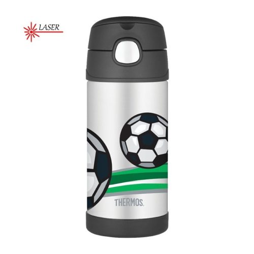 Thermos FUNtainer gyerek termosz szívószállal - foci - 355 ml