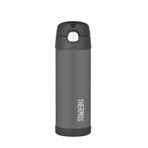 Thermos FUNtainer gyerek termosz szívószállal - fekete - 470ml