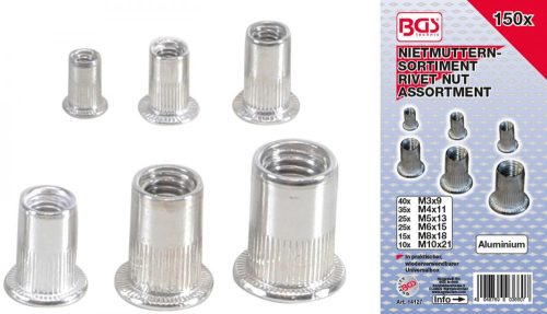 BGS technic 150 részes alumínium szegecsanya készlet (BGS 14127)