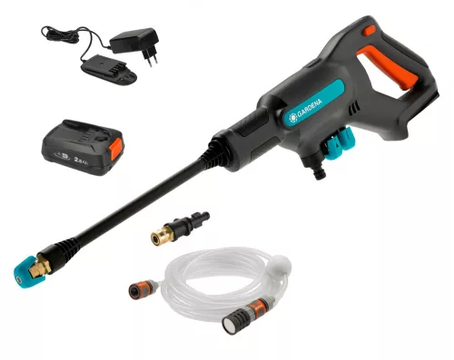 Gardena AquaClean 24/18V P4A akkumulátoros magasnyomású mosó (1 x 2.5 Ah Li-ion akkuval)