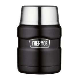   Thermos Style termosz ételre bögrével - matt fekete - 470ml