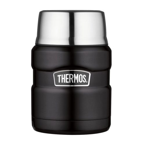 Thermos Style termosz ételre bögrével - matt fekete - 470ml
