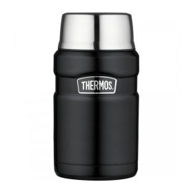   Thermos Style termosz ételre bögrével - matt fekete - 710ml