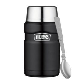   Thermos Style termosz ételre összerakható kanállal és bögrével - matt fekete - 710ml