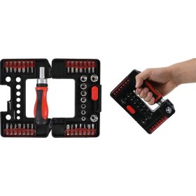   Kraftmann 38 részes bit és dugókulcs készlet, kétirányú racsnis kézi csavarozóval (BGS 20138)