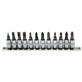   BGS technic 12 részes bitfej készlet, 1/4", PZ, PH, lapos fejek (BGS 2163)
