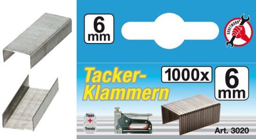 Kraftmann Tűzőkapocs, 1000 db-os, 6mm (BGS 3020)