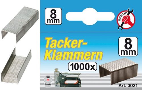 Kraftmann Tűzőkapocs, 1000 db-os, 8mm (BGS 3021)