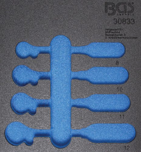 BGS technic 1/6 Szerszámtálca szerszámkocsihoz, üresen: 4 részes racsnis nyitott kulcs (fékcsőkulcs) készlethez (nem tartozék) (BGS 30833-1)