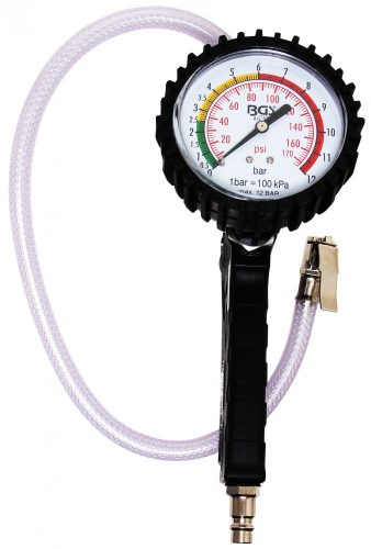 BGS technic Pisztoly fogós levegőfújó mérővel, 0-12 bar (BGS 3242)