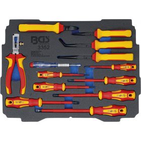   BGS technic Hab anyagú betét BOXSYS1 & 2 típushoz: VDE-fogó-/ csavarhúzó-készlet | 13 darabos (BGS 3352)