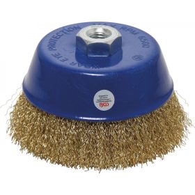   BGS technic Drótkorong kefe, 125 mm átmérő x 75 mm magasság, M14x2 menet, rézbevonat (BGS 3988)