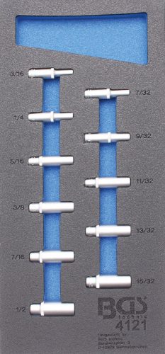 BGS technic 1/3 Szerszámtálca szerszámkocsihoz: 11 részes 1/4" hosszított COLL dugókulcs készlettel (BGS 4121)