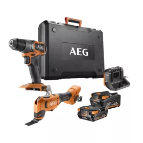   AEG PRO 18V CK18-AR-2BX-X02B szénkefementes fúró csavarbehajtó és multigép szett 2 és 4 ah akkuval és töltővel kofferben