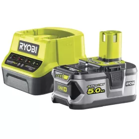   Ryobi RC18120-150 18V ONE+ kompakt töltő és 1 db Lithium+ Li-ion akkumulátor, 18 V, 5.0 Ah