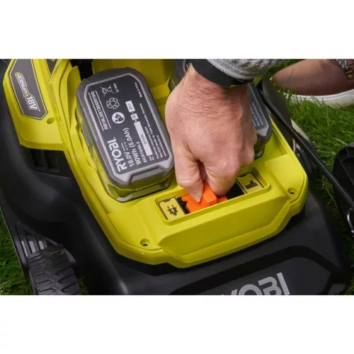 Ryobi RY18LMH37A-250 hibrid (akkus vagy hálózati) fűnyíró (2 x 5.0 Ah Li-ion akkuval)