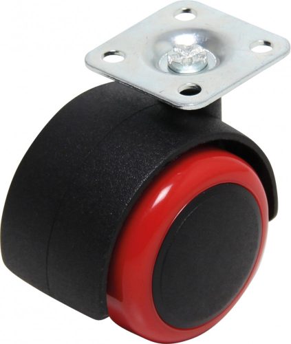 Kraftmann Dupla kerekű, piros-fekete, önbeálló görgő, 50 mm (BGS 80336)