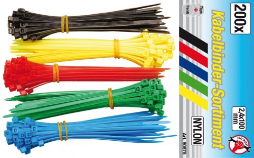 Kraftmann Kábel kötöző színes 200 részes 5 színű (BGS 80875)