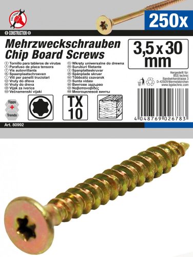 Kraftmann 250 db facsavar, 3.5 x 30 mm, Torx T10 fejjel (BGS 80992)