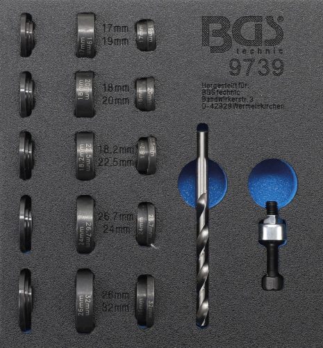 BGS technic Lökhárító lyukasztó készlet | parkolószenzorokhoz | Ø 17 - 32 mm (BGS 9739)