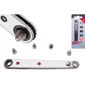   BGS technic Extra vékony racsnis csillagkulcs, 2-2 db lapos és csillag bittel (BGS 115)