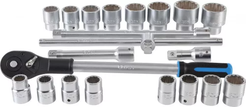 BGS technic Dugókulcs készlet 3/4", 21 db-os, /12 szögű/ (BGS 1223)
