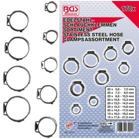   BGS technic 170 részes rozsdamentes acél csőbilincs készlet (BGS 14115)