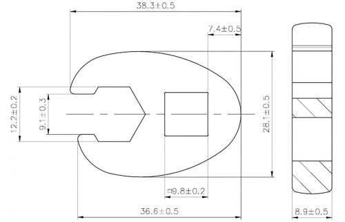 BGS technic 3/8" hollander kulcs fej, 12 mm (BGS 1756-12)