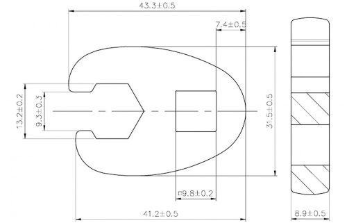 BGS technic 3/8" hollander kulcs fej, 13 mm (BGS 1756-13)