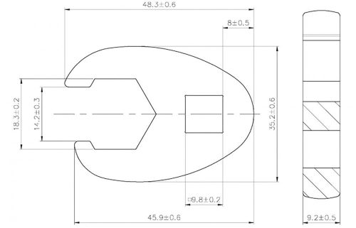 BGS technic 3/8" hollander kulcs fej, 18 mm (BGS 1756-18)