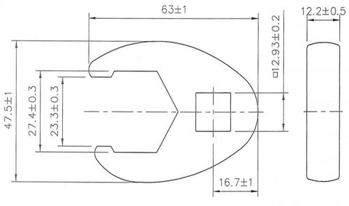 BGS technic 1/2" hollander kulcs fej, 27 mm (BGS 1757-27)