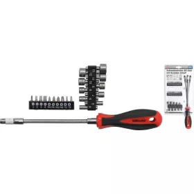   Kraftmann Dugókulcs és bit készlet | flexibilis hajtószárral | 31 darabos | 1/4" (BGS 20131)