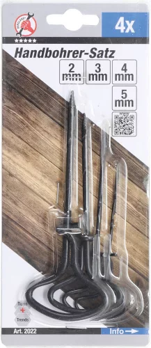 Kraftmann 4 részes kézi fúró készlet 2-5 mm (BGS 2022)