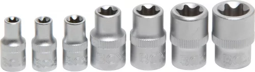 BGS technic 7 részes E-Torx dugókulcs fej készlet 1/4"-3/8" (BGS 2027)
