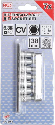 BGS technic 7 részes Imbusz bitfej készlet, 1/4", 4-12 mm (BGS 2161)