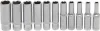 BGS technic 11 részes dugókulcs készlet 1/4", hosszított, 4-13mm (BGS 2221)