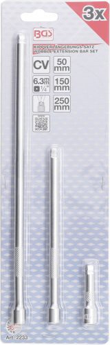 BGS technic 1/4" Billenős hosszabbító szár készlet "Wobble", 75-150-250 mm (BGS 2233)