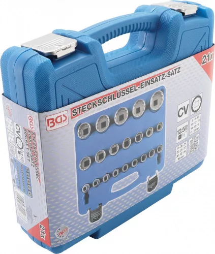 BGS technic Dugókulcs készlet 21 db-os, 12 ponton fogó, 1/2"-os, 8 - 36 mm (BGS 2267)