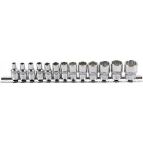   BGS technic Dugókulcs készlet 13 db-os, 12 ponton fogó, 1/4"-os, 4 - 14 mm (BGS 2269)