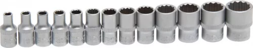 BGS technic Dugókulcs készlet 13 db-os, 12 ponton fogó, 1/4"-os, 4 - 14 mm (BGS 2269)