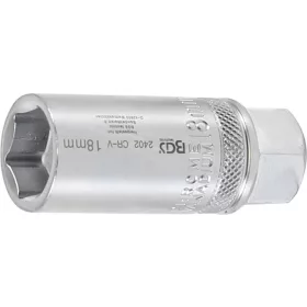   BGS technic Gyújtógyertya kulcs biztosító rugóval, 6 pontos, 18mm (BGS 2402)