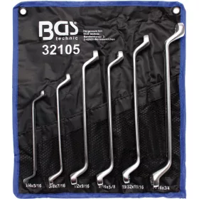   BGS technic 6 részes 75 fokban hajlított csillag-csillagkulcs készlet SAE, 1/4"-3/4" (BGS 32105)