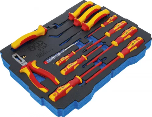 BGS technic Hab anyagú betét BOXSYS1 & 2 típushoz: VDE-fogó-/ csavarhúzó-készlet | 13 darabos (BGS 3352)