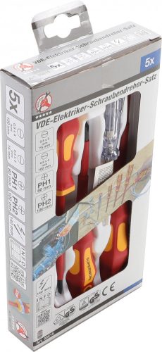 Kraftmann 5 részes VDE szigetelt csavarhúzó készlet (BGS 35815)