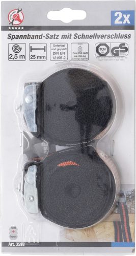 Kraftmann 2 részes poggyász pánt készlet, 2.5 m x 25 mm (BGS 3599)