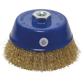   BGS technic Drótkorong kefe, 125 mm átmérő x 75 mm magasság, M14x2 menet, rézbevonat (BGS 3988)