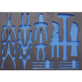   BGS technic 3/3 Szerszámtálca szerszámkocsihoz, üresen: 17 szerszámhoz: kalapácshoz, fogókhoz, csapszegkiütőkhöz (BGS 4011-5)