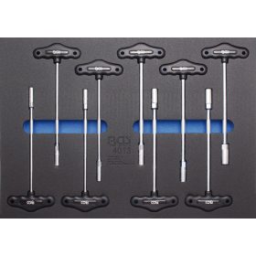   BGS technic 3/3 Szerszámtálca szerszámkocsihoz: belső hatlapú T-fogantyús kulcs készlet, 9db (BGS 4013)