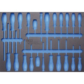   BGS technic 3/3 Szerszámtálca szerszámkocsikhoz, üresen: csavarhúzók számára (nem tartozék) (BGS 4014-5)